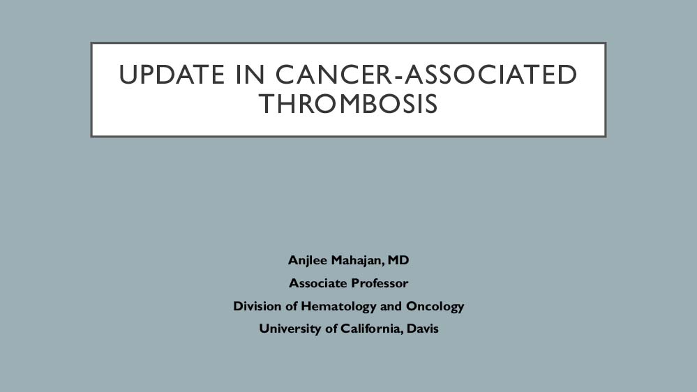 New Developments in Thrombosis Management in Cancer