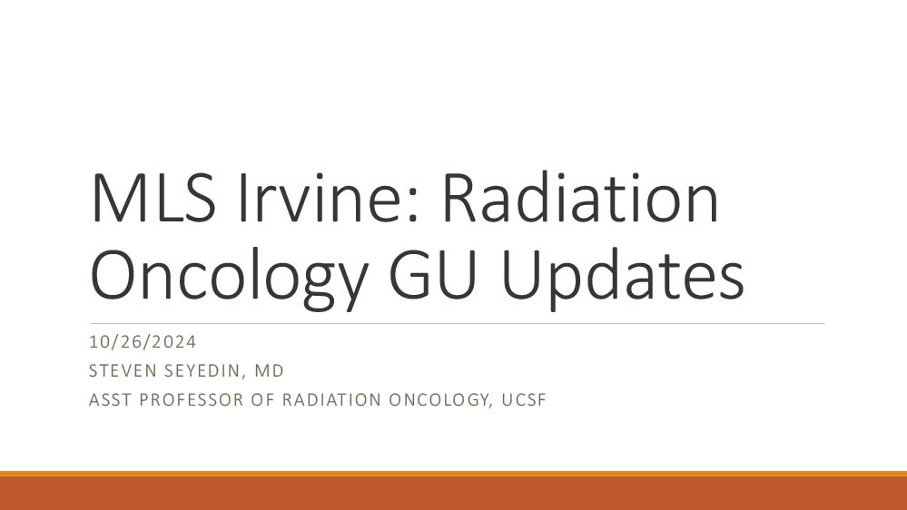 Radiation Oncology GU Updates