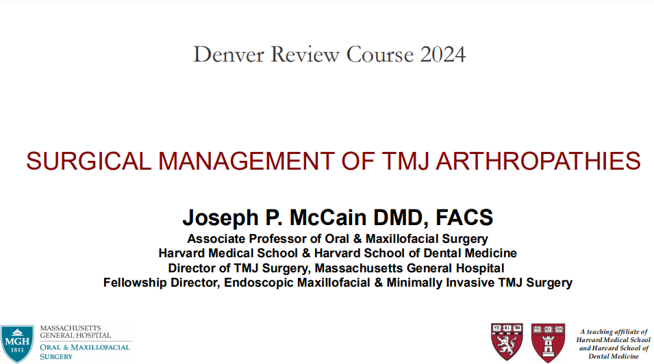 Surgical Management of TMJ Arthropathies