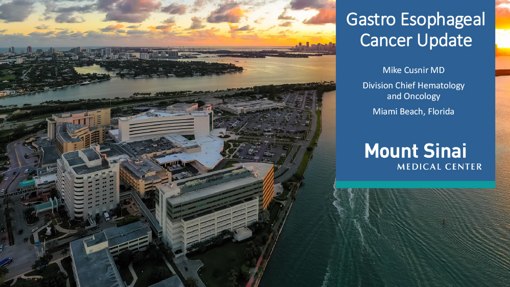 Esophageal and Gastric Carcinomas: Moving the Bar Up after ESMO 2024