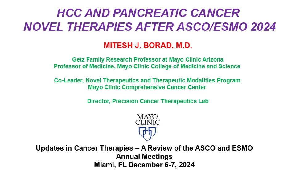 HCC and Pancreatic Cancer: Novel Therapies after ASCO and ESMO 2024