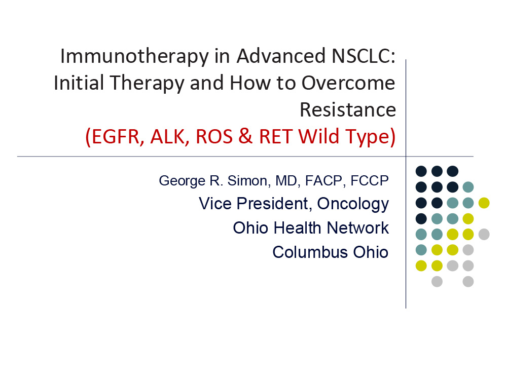 Immunotherapy in NSCLC: Advanced Disease and Resistance