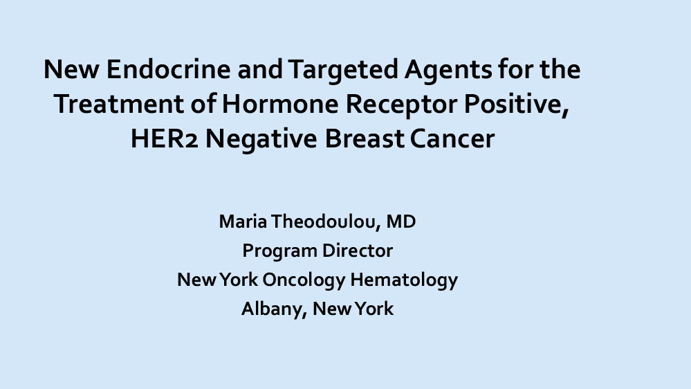 New Endocrine and Targeted Agents for the Treatment of Hormone Receptor Positive HER2 Negative Breast Cancer