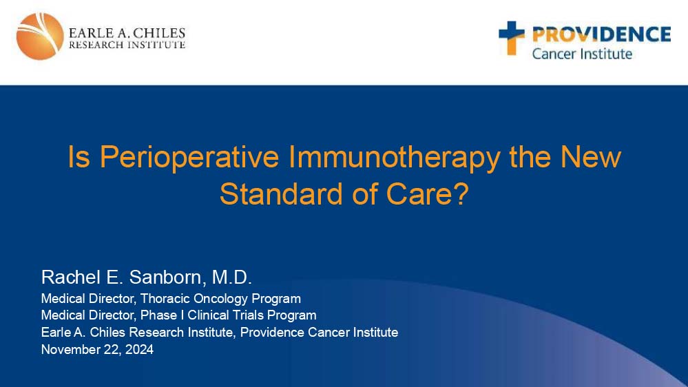 Debate- Is Perioperative Immunotherapy the New Standard of Care? Yes.