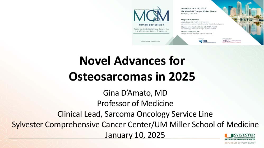 Novel Advances for Osteosarcomas in 2025