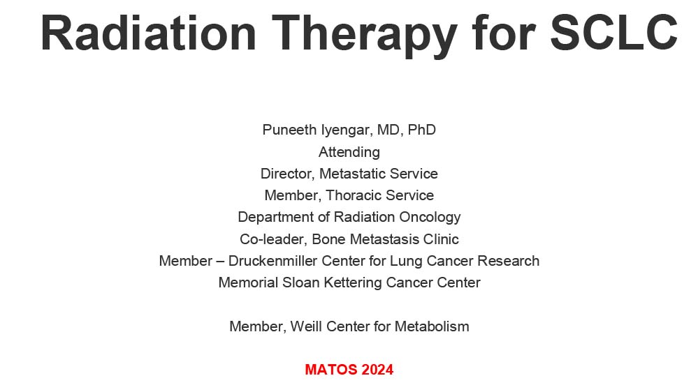 Role of Radiation Therapy in SCLC